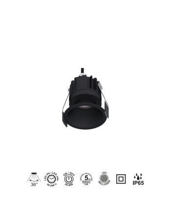 ROMBOK * Empotrable LED CCT Negro 8W IP65